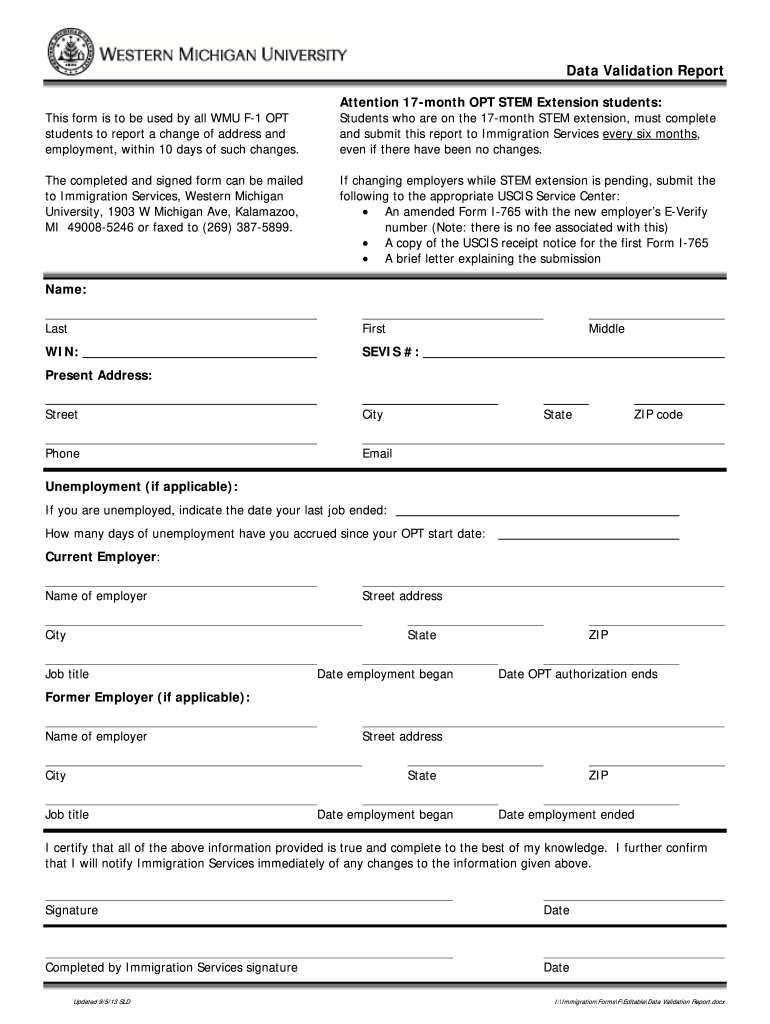  Data Validation Report Western Michigan University Wmich 2013-2024