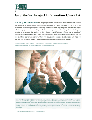 Go No Go Checklist Template Excel  Form