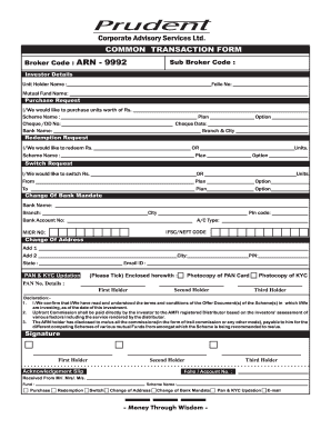 Common Transaction Form