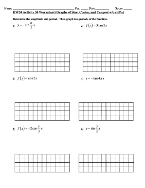 Graphing Sine Cosine and Tangent Worksheet  Form