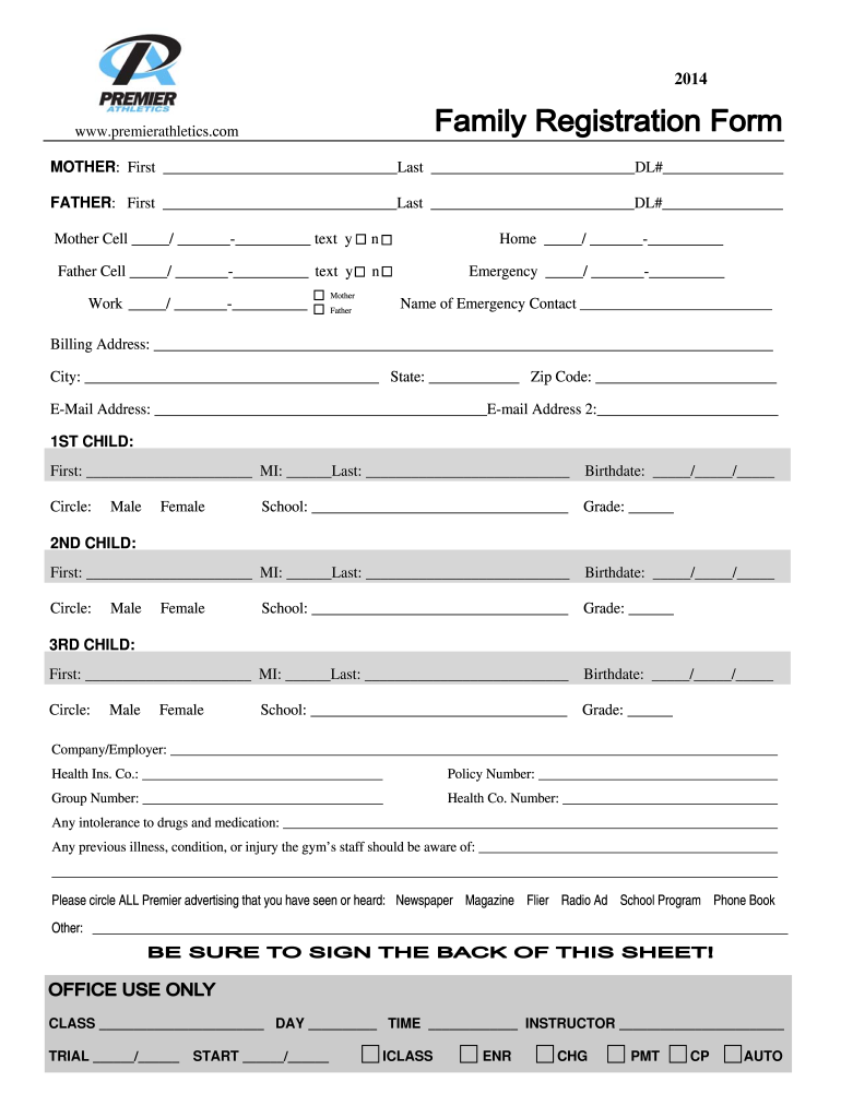  Registration Waiver Form Premier Athletics Home 2014-2024