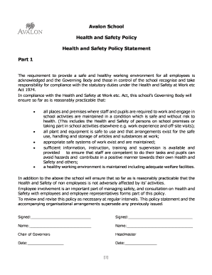 Safety Policy Template  Form