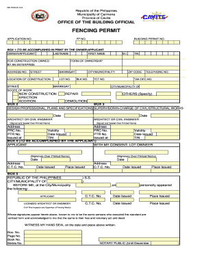 Fencing Permit Form