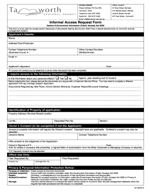 Informal Access Request Form Tamworth Regional Council Tamworth Nsw Gov