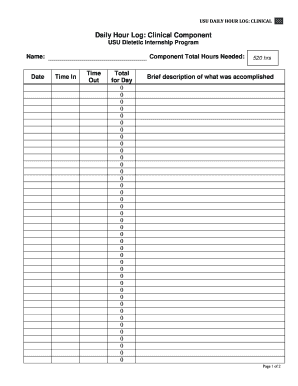 Hour Log  Form