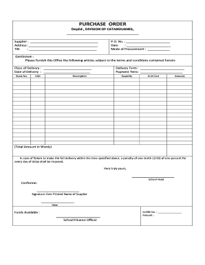 Purchase Request Form Deped