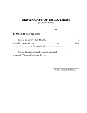  Deped Certificate of Employment 2013
