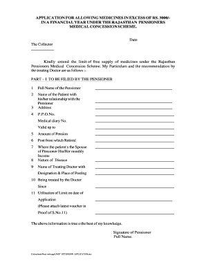 Application for Allowing Medicines Ine  Form