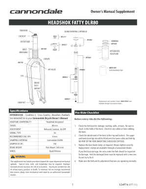 Cannondale Fatty Headshok Air Pressure  Form