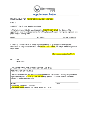 Air Force Appointment Letter Template  Form