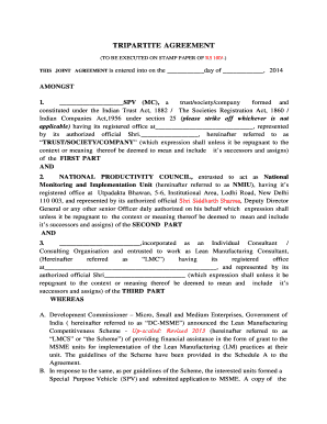 Tri Party Agreement Format PDF