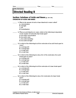 Directed Reading B Answer Key  Form