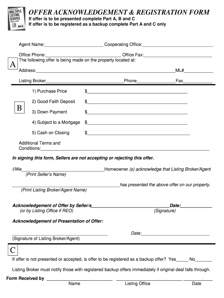 Seller Acknowledgement Form