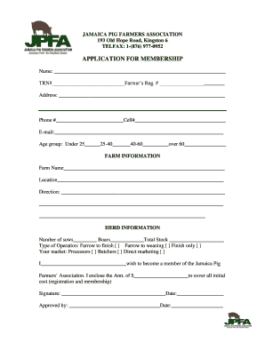 Pig Farmers Association  Form