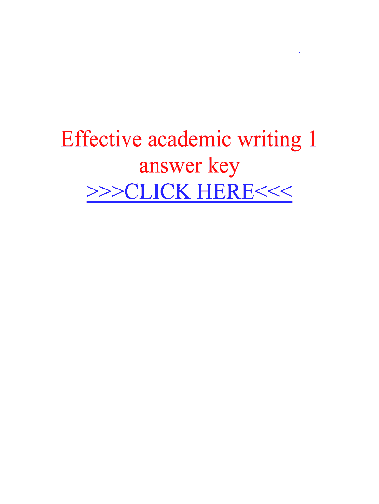 Effective Academic Writing 1 Answer Key  Form