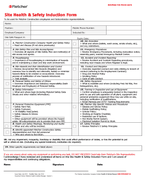 BSiteb Health Amp Safety Induction Form