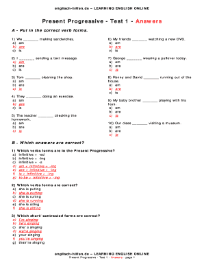 Progressive Test Answers  Form