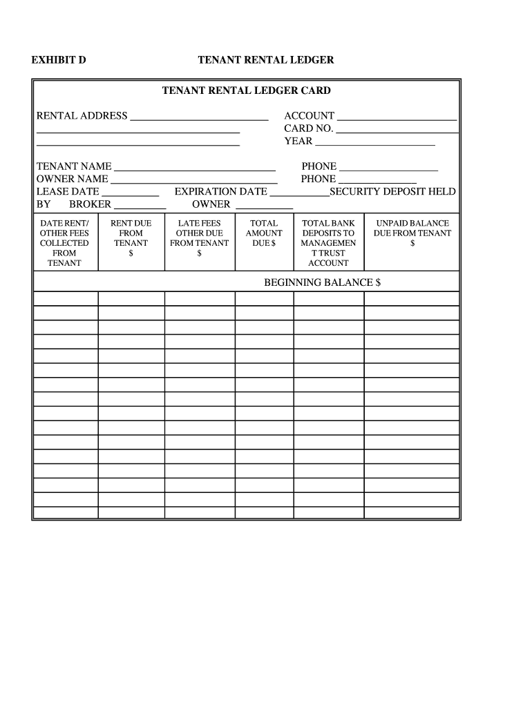 Rent Ledger Form Fill Out and Sign Printable PDF Template signNow
