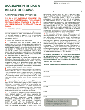 Go Ape Waiver  Form