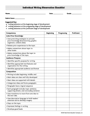 Printable Educational Leader Checklist  Form