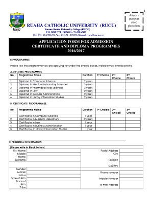 Ruaha Catholic University Photos  Form