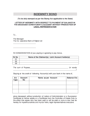 Wrong Neft Indemnity Letter  Form