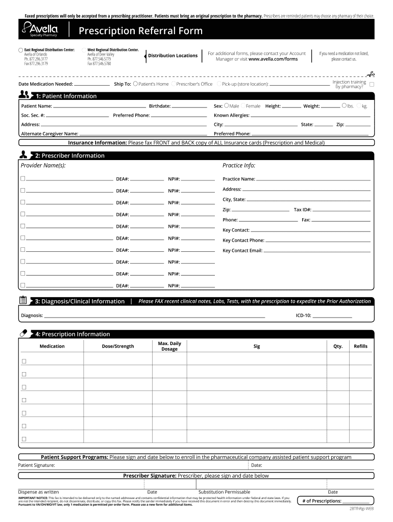 Prescription Referral Form Blogavellacom