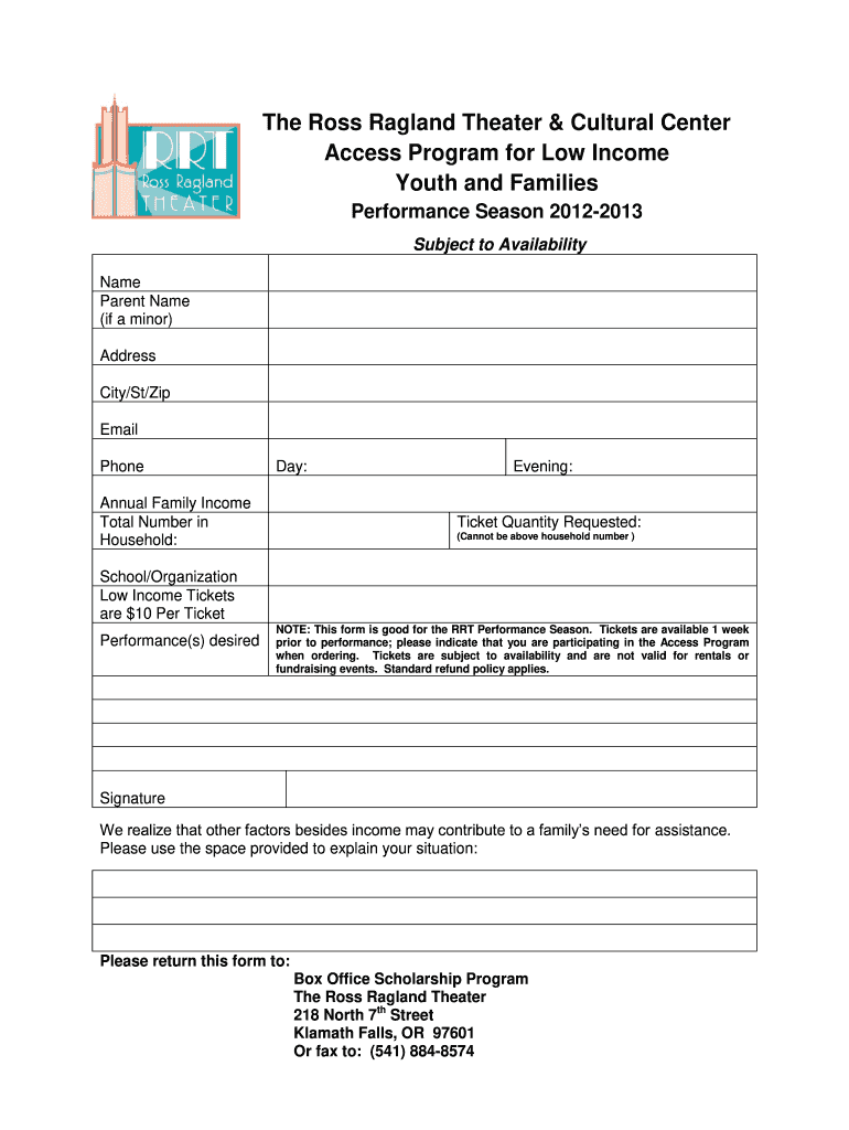  Access Program Form Ross Ragland Theater Rrtheater 2012-2024