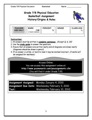 Basketball Assignment PDF  Form