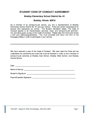 Code of Conduct Agreement Form