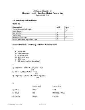 Bc Science Chemistry 12 Answer Key  Form