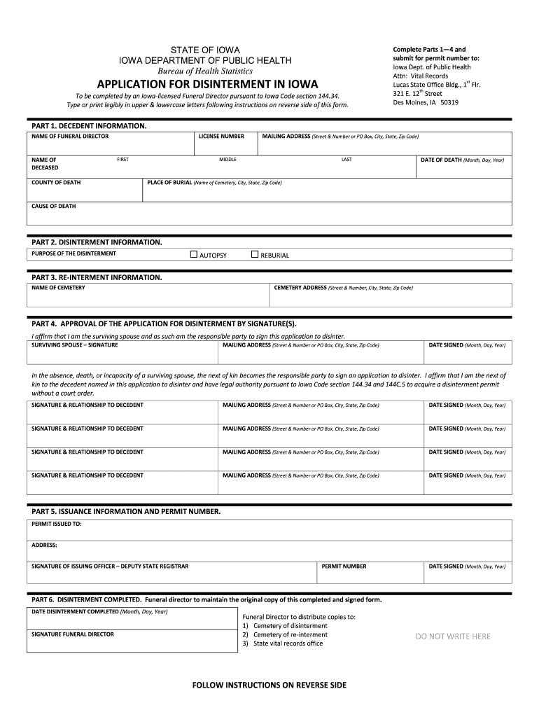 Deceased Funeral  Form