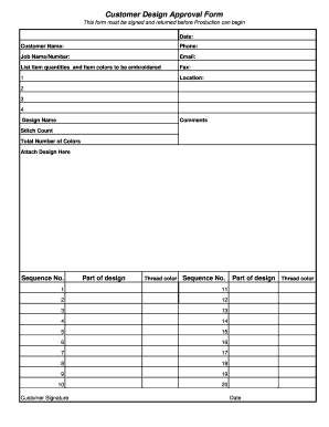 Customer Approval Form