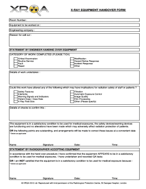 Equipment Handover Form