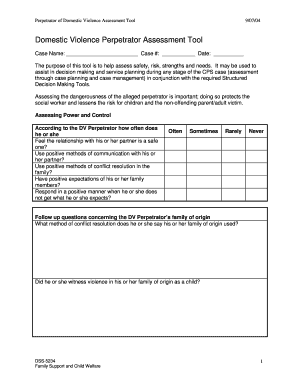 Dv Screening Tools  Form