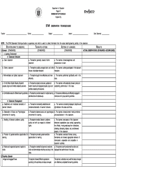 Star Observation Sample  Form