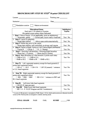 Bronchoscopy Checklist  Form