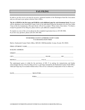 Fax Filing Snohomish County  Form