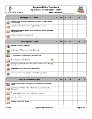 Tzivos Hashem Missions  Form