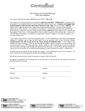 Valet Trash Service Proposal PDF  Form