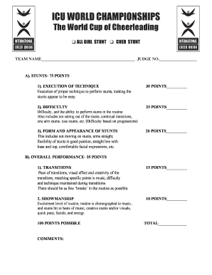 Icu Score Sheet  Form