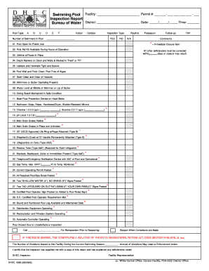 Residential Swimming Pool Inspection Checklist  Form