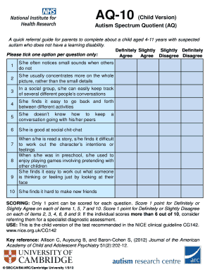 Aq10 Child  Form