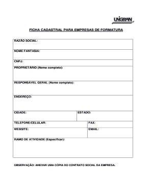 Ficha Cadastral Simples PDF  Form