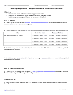 Investigating Climate Change at the Micro and Macroscopic Level Answer Key PDF  Form