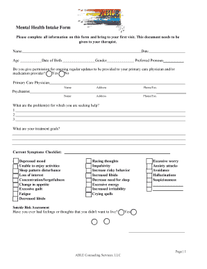 Mental Health Intake Form