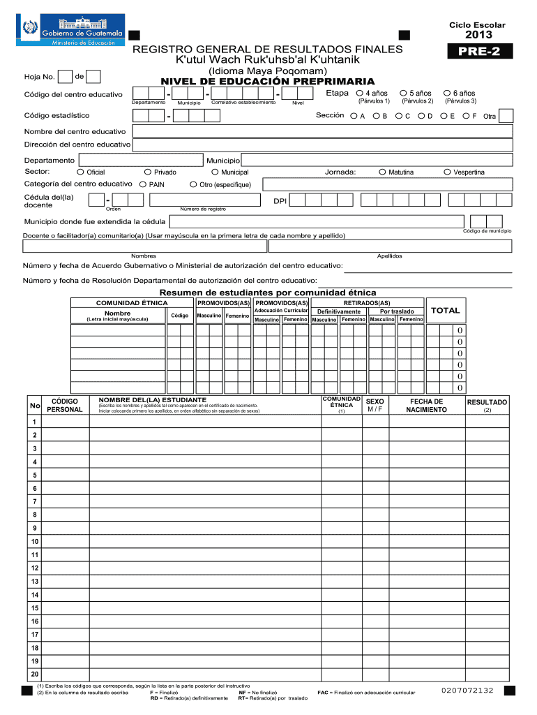  Registro General De Resultados Finales 2013-2024