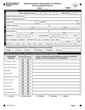 Digeesp Adecuaciones Curriculares  Form