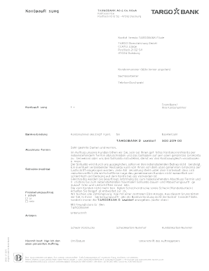 Targobank Duisburg Postfach 21 02 54  Form