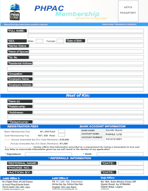 Pwan Registration Form